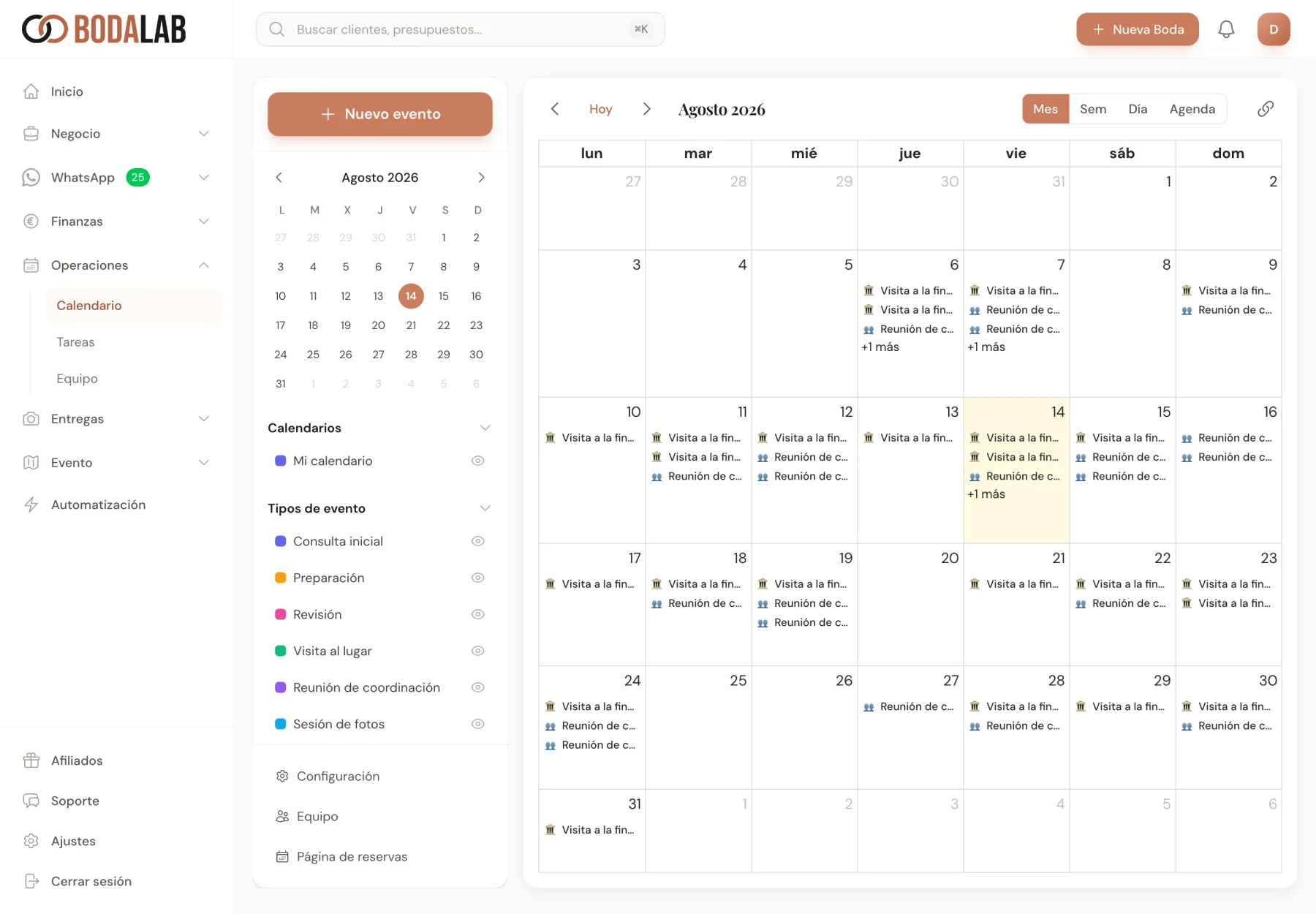Calendario y Reservas