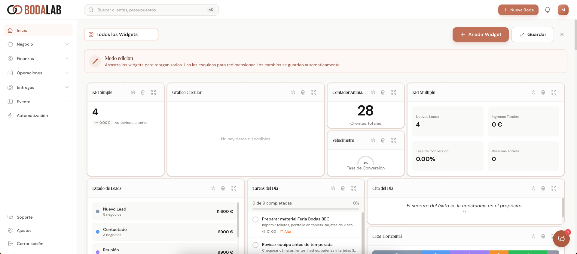 Dashboard Personalizable
