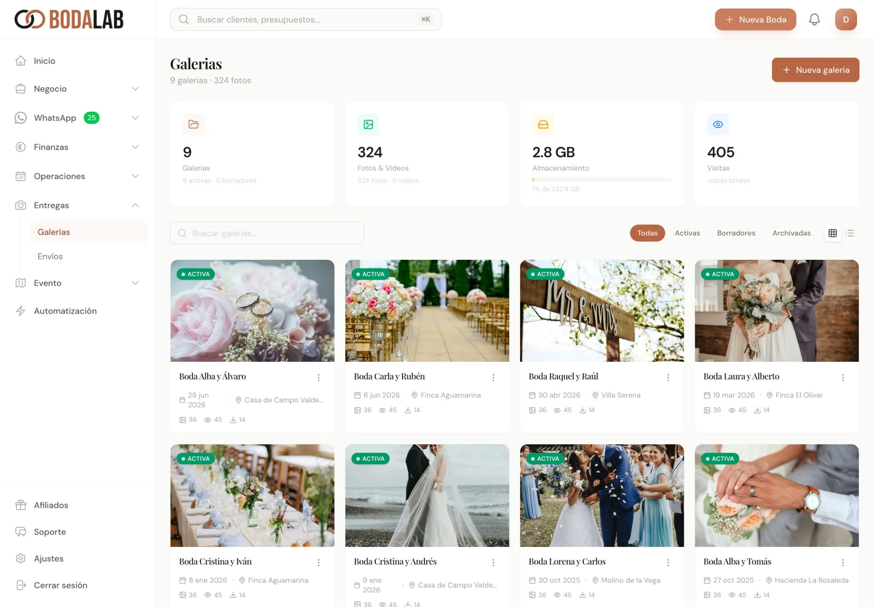 Galerías de Fotos y Vídeo