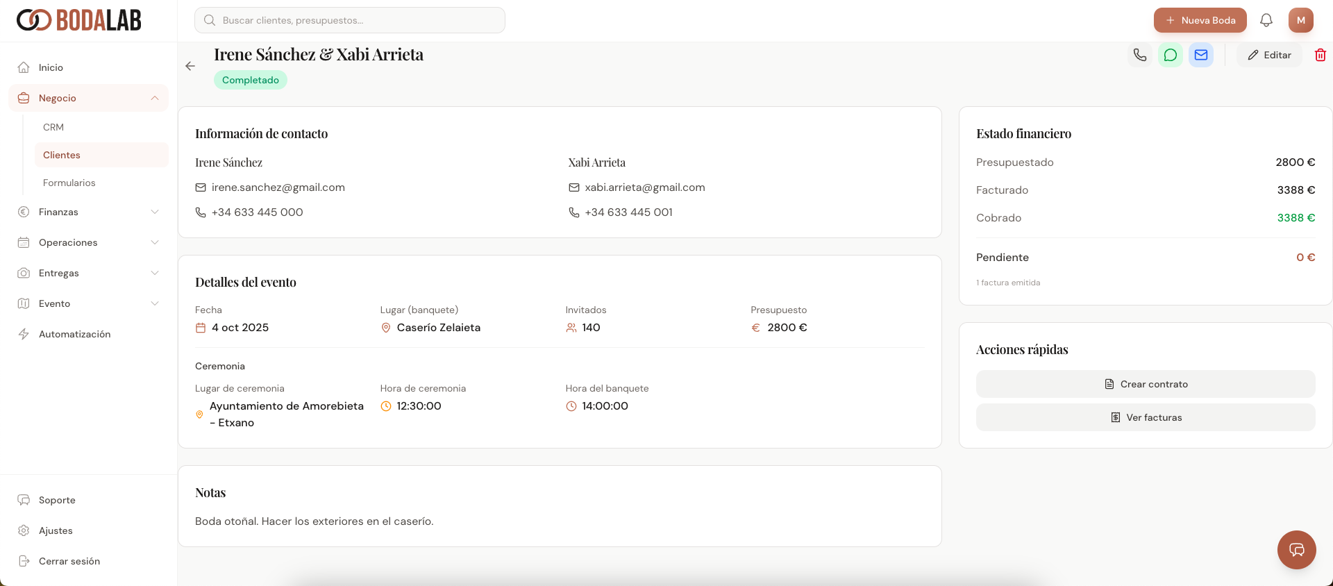Gestión de Clientes